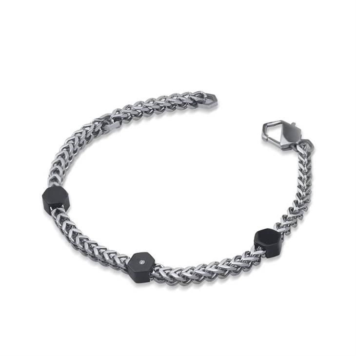 Geometric Zircon Station Curb Chain Bracelet Geometric Zircon Station Curb Chain Bracelet
