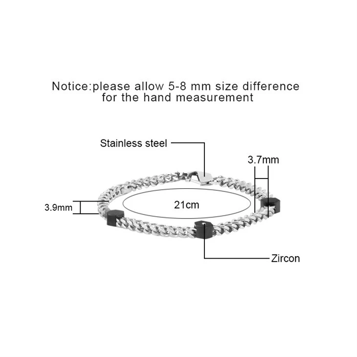 Geometric Zircon Station Curb Chain Bracelet suppliers Geometric Zircon Station Curb Chain Bracelet suppliers