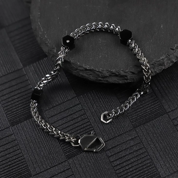 Geometric Zircon Station Curb Chain Bracelet best Geometric Zircon Station Curb Chain Bracelet best